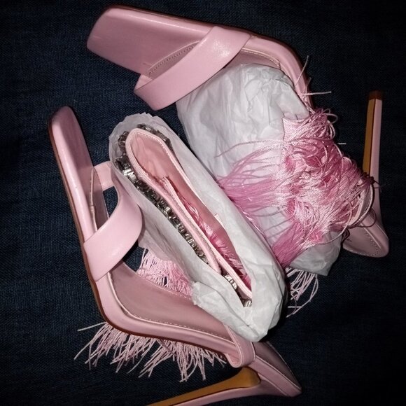 AZALEA  WANG "THE RHINESTONE DRAPED TASSEL SANDAL" IN PINK  (BRAND NEW !!!!!!!!! - Picture 7 of 7